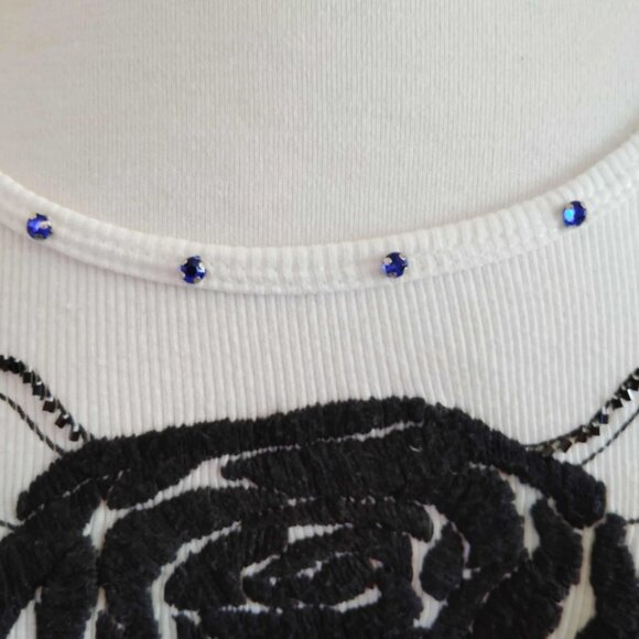 Y2K Fred Segal / Melrose Avenue Set of 3 Vtg Retro Graphic & Beaded Tops Size S - Picture 10 of 12